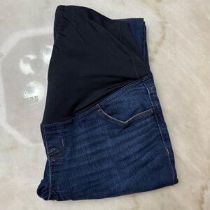 Isabel Maternity Blue Jeans with Black Waistband